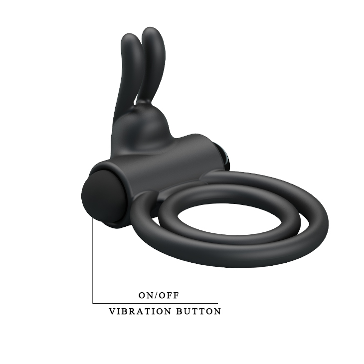Vibrating Silicone Rabbit Cock Ring Men's Toy