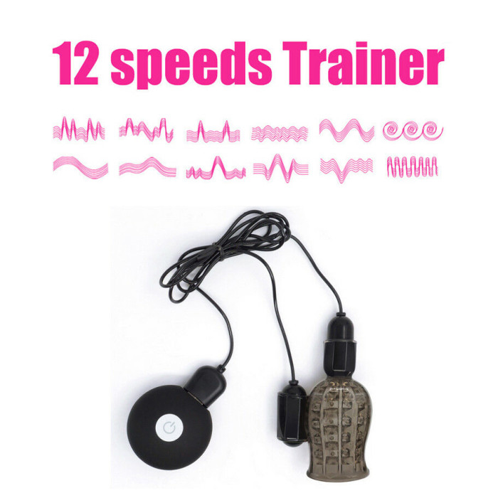 12 Speed USB Rechargeable Glans Trainer Vibrator Cock Ring Delay Ejaculation