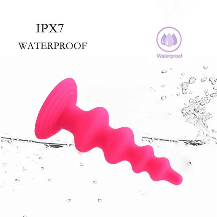 10 Speed Vibrator Anal Plug Beads Dildo G-Spot Silicone Suction Cup Sex Toy