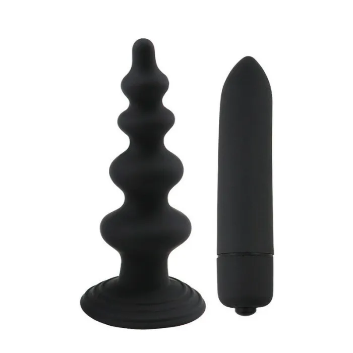 10 Speed Vibrator Anal Plug Beads Dildo G-Spot Silicone Suction Cup Sex Toy
