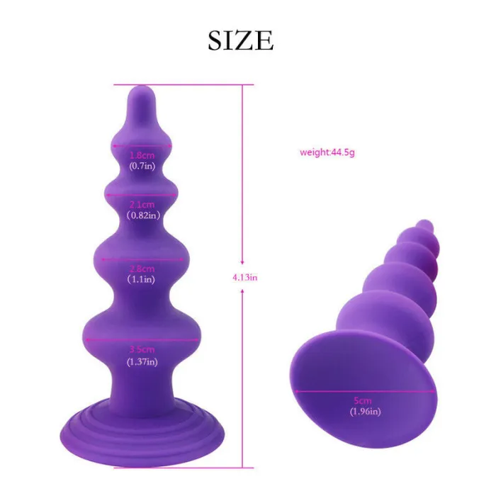 10 Speed Vibrator Anal Plug Beads Dildo G-Spot Silicone Suction Cup Sex Toy