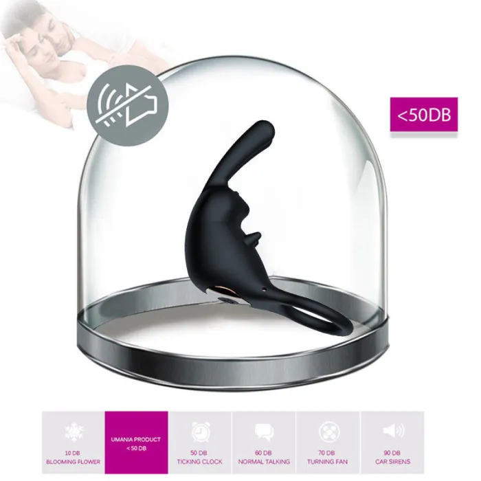 USB Vibrating Rabbit Penis Ring Last Longer Vibrator Silicone Sex Toys