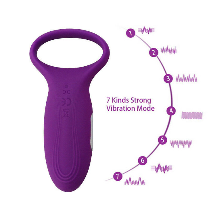 Vibrating Cock Ring USB Rechargeable 7 Speed Penis Ring Vibrator Sex Toy