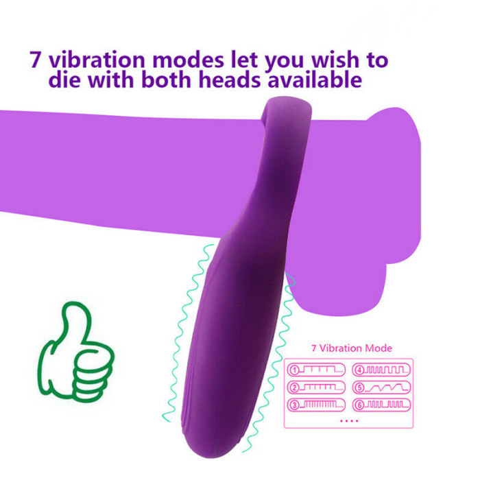 Vibrating Cock Ring USB Rechargeable 7 Speed Penis Ring Vibrator Sex Toy