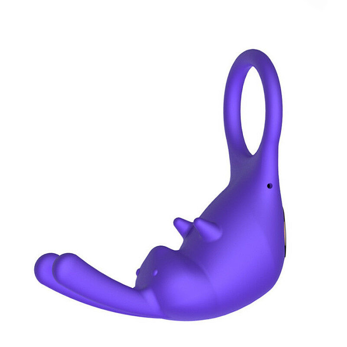 USB Vibrating Rabbit Penis Ring Last Longer Vibrator Silicone Sex Toys