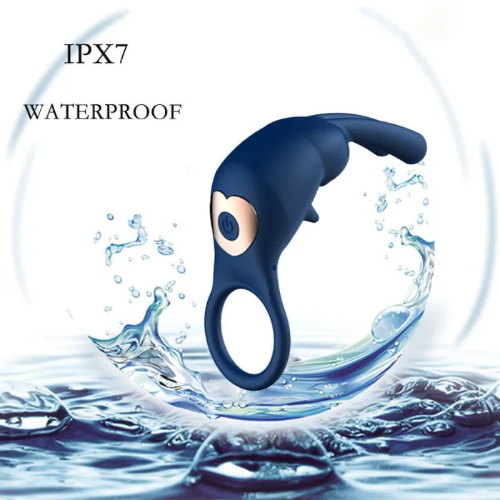 USB Vibrating Rabbit Penis Ring Last Longer Vibrator Silicone Sex Toys