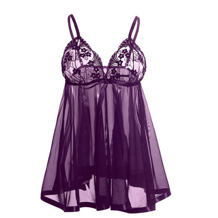 Sexy Women's Plus Size Lingerie Lace Dress Nightwear Sleepwear G-string