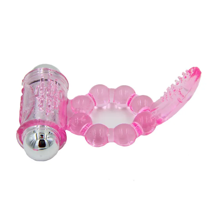 10 Speed Vibrating Penis Ring Tongue Bullet Vibrator Cock Ring
