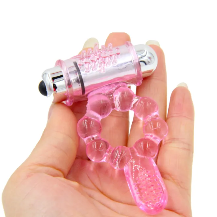 10 Speed Vibrating Penis Ring Tongue Bullet Vibrator Cock Ring