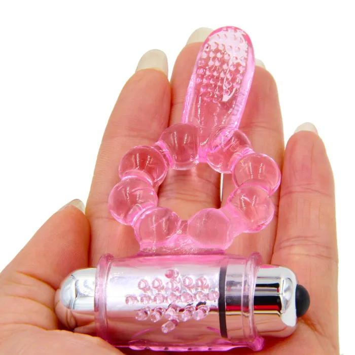 10 Speed Vibrating Penis Ring Tongue Bullet Vibrator Cock Ring