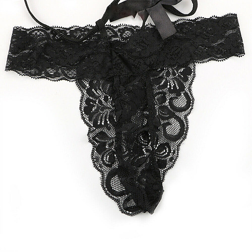 Sexy Lingerie Babydoll G-string Lace Bow Bra&Panty Set