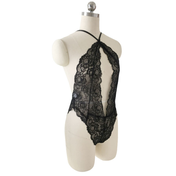 Sexy lace Siamese sexy lingerie hanging neck back