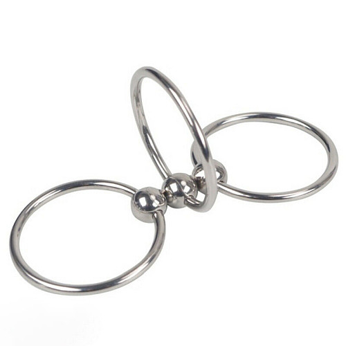 Steel Penis Ring Three Four Rings Impotence Aid Performance Enhancer Sex Toys