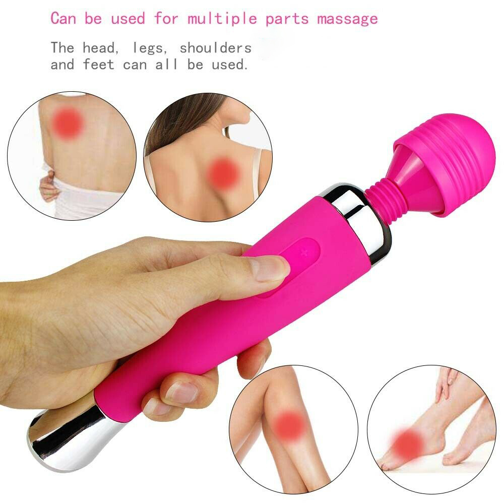 AV Magic Wand Massager Vibrator USB Rechargeable Vibrating Adult Sex Toys 