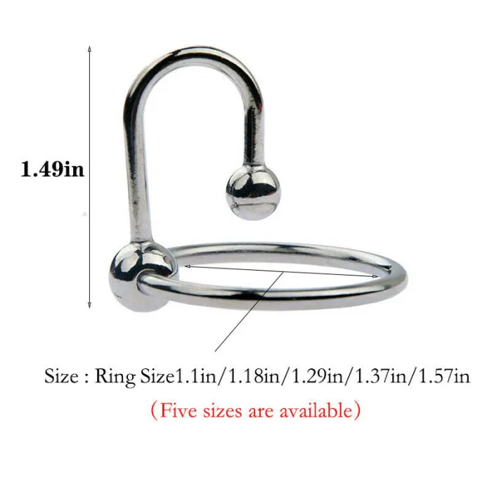 Penis Ring Orgasm Urethra Sex Toy Dual Ball Stainless Steel Cock Penis Head Ring