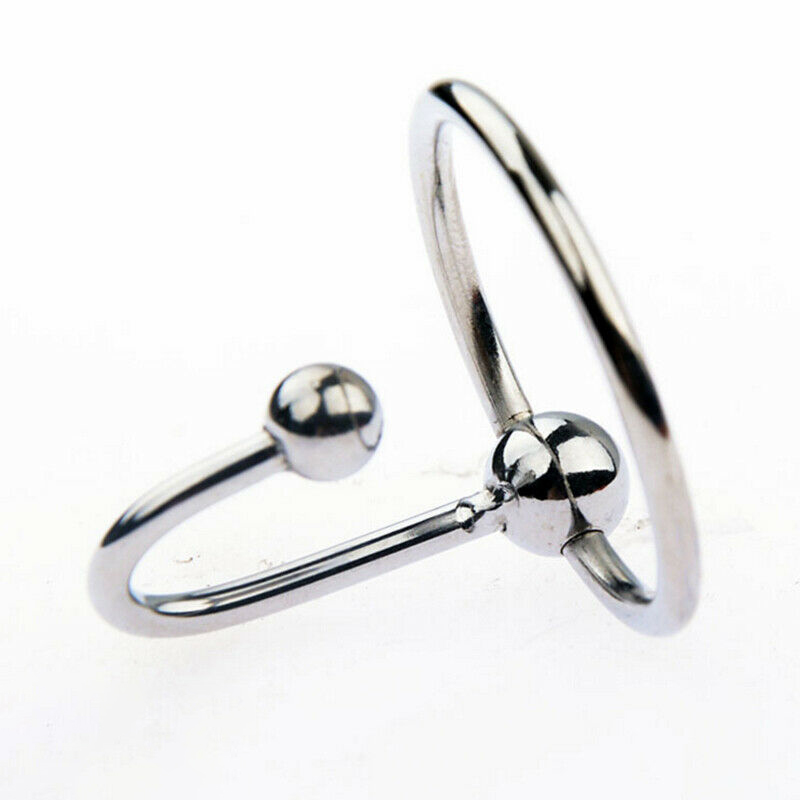 Penis Ring Orgasm Urethra Sex Toy Dual Ball Stainless Steel Cock Penis Head Ring