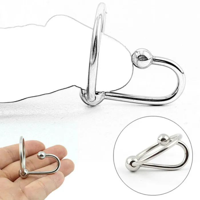 Penis Ring Orgasm Urethra Sex Toy Dual Ball Stainless Steel Cock Penis Head Ring