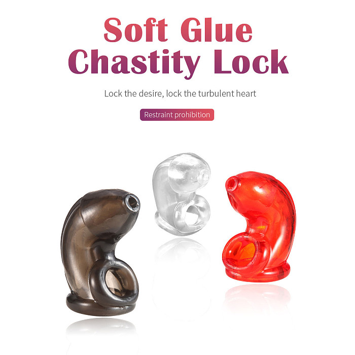 Soft Silicone Men's Cuckold Lockdown Chastity Penis