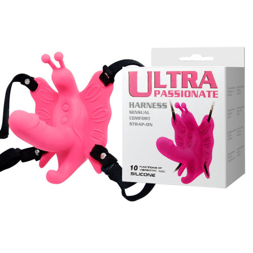 10 Speed Vibrations Butterfly Strap-on Dildo