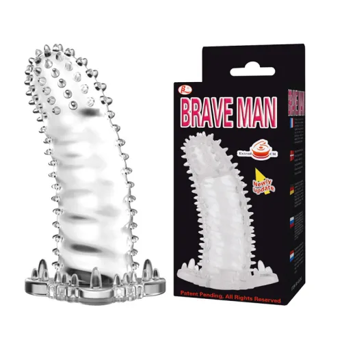 Ribbed Cock Extension Man Crystal Sleeve