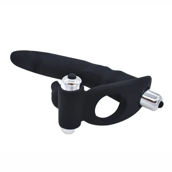 Vibrating Rabbit Cock Ring Double Penetration Dildos