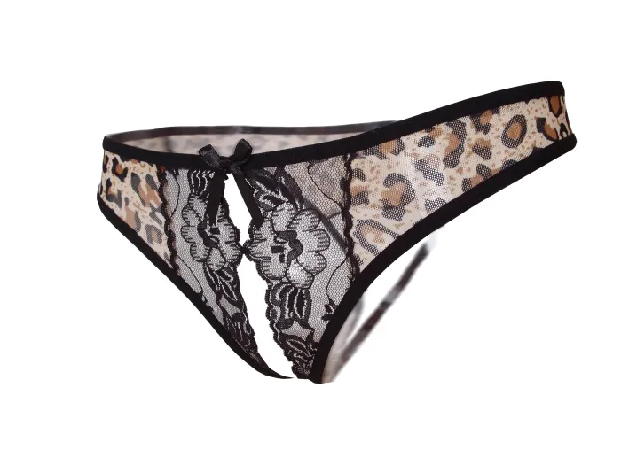 Leopard print lace underwear