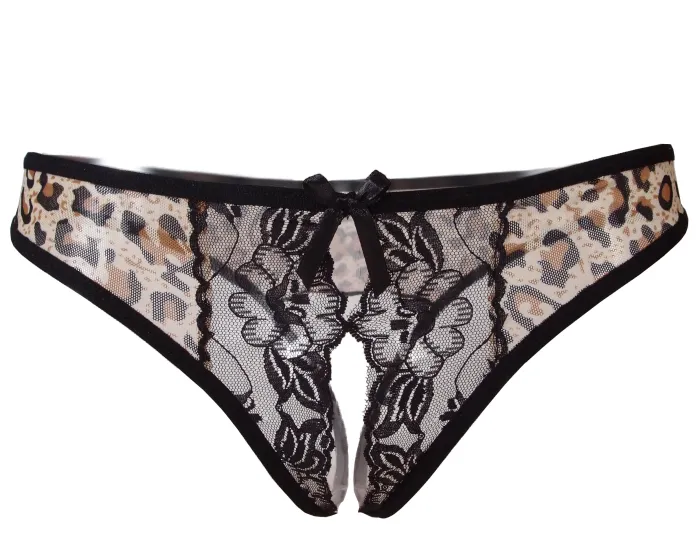 Leopard print lace underwear