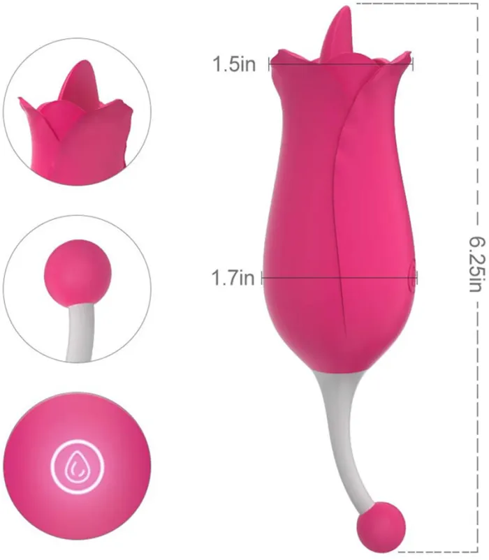 G-Spot Rose Vibrator For Female Tongue Massager