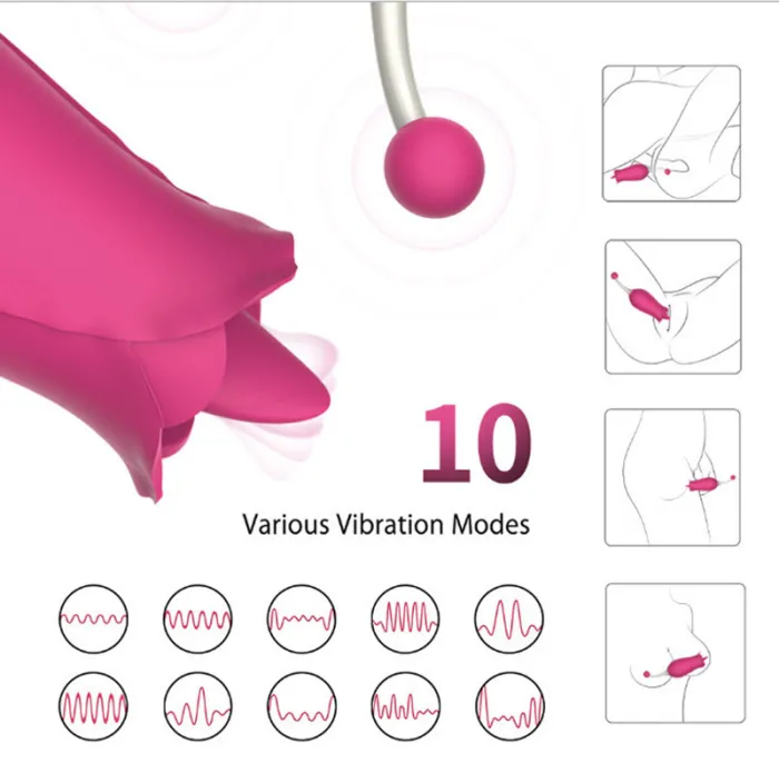 G-Spot Rose Vibrator For Female Tongue Massager