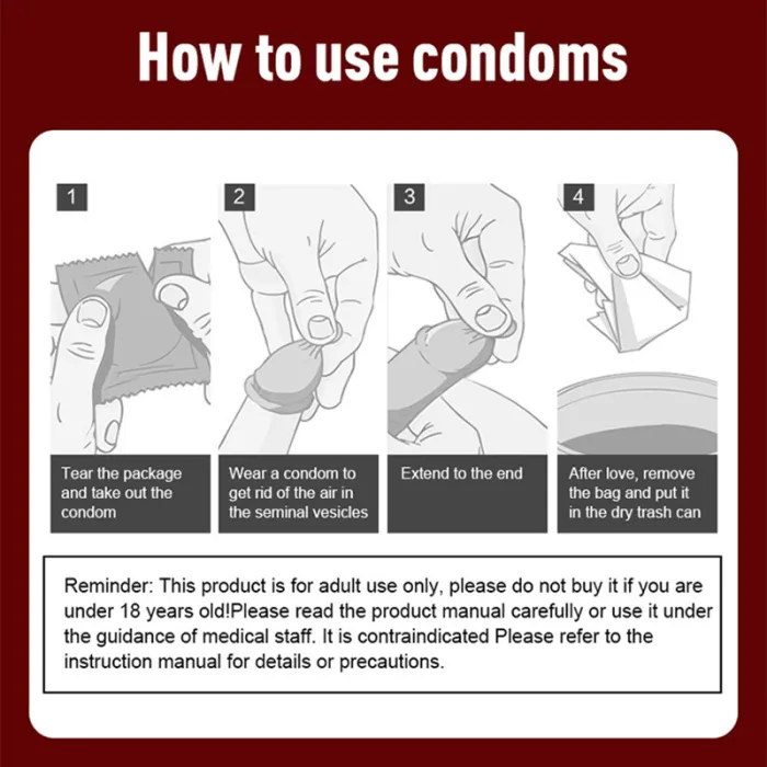 GJG 001 Series Ultra-Thin Zero Distance Natural Latex Rubber Condoms 3PCS
