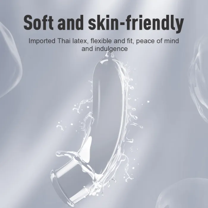GJG 003 Series Ultra-Thin Zero Distance Natural Latex Rubber Condoms Silver 3PCS
