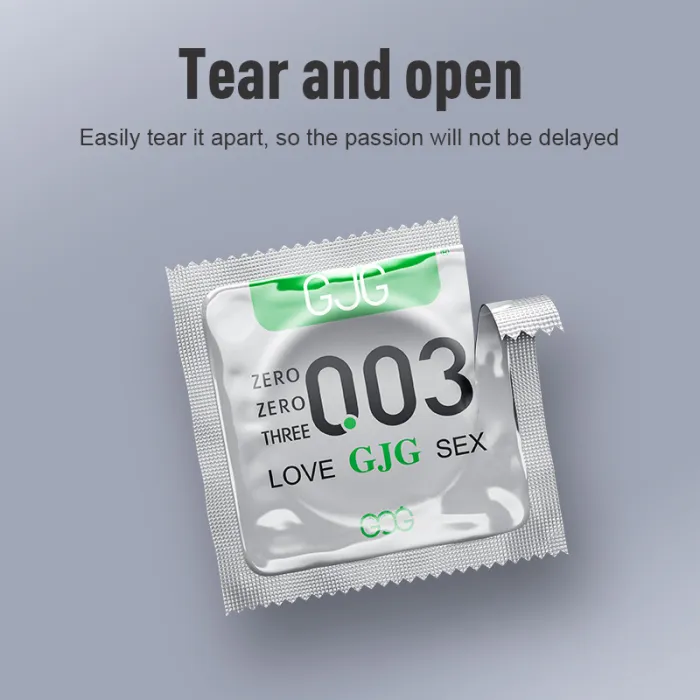 GJG 003 Series Ultra-Thin Zero Distance Natural Latex Rubber Condoms Silver 10PCS