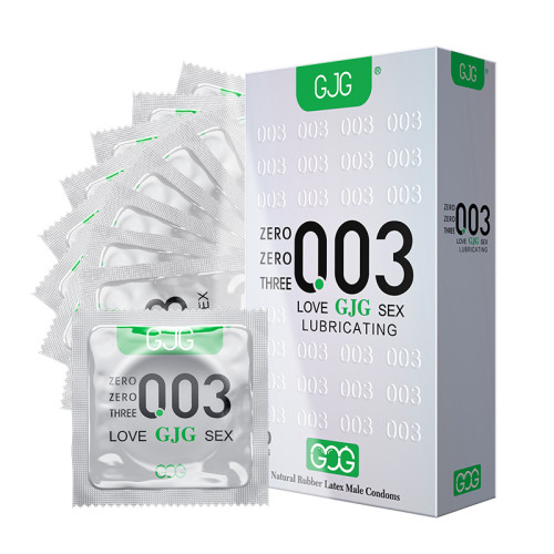 GJG 003 Series Ultra-Thin Zero Distance Natural Latex Rubber Condoms Silver 10PCS