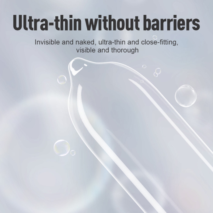 GJG 003 Series Ultra-Thin Zero Distance Natural Latex Rubber Condoms Silver 3PCS