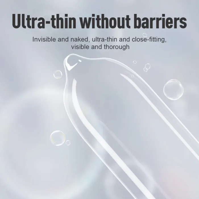 GJG 003 Series Ultra-Thin Zero Distance Natural Latex Rubber Condoms Silver 3PCS