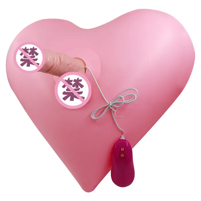 Sit And Ride Inflatable heart Seat With Vibrating Dildo