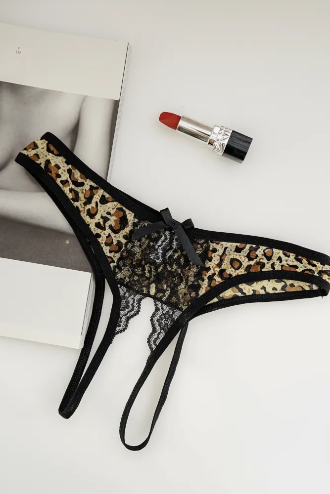 Leopard print lace underwear
