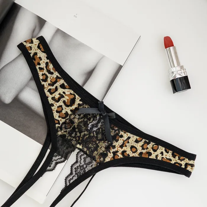 Leopard print lace underwear