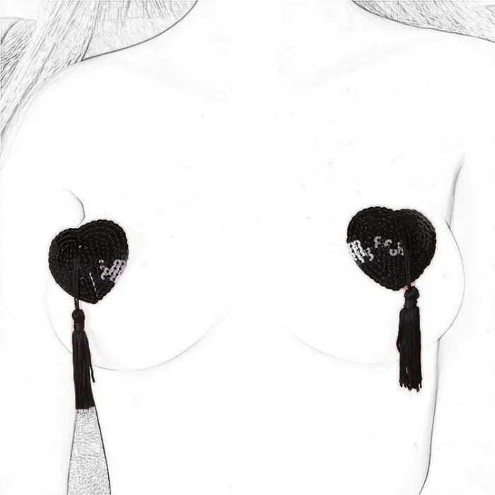 Heart-Shaped Sequins Silicone Nipple Sticker
