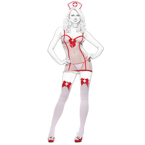 Sexy nurse uniform temptation mesh lady sexy suit