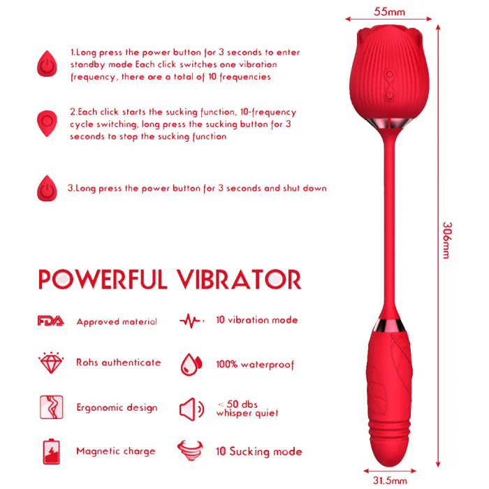 Premium Quality Sucking Teaser Egg Jumping Rose Vibrator