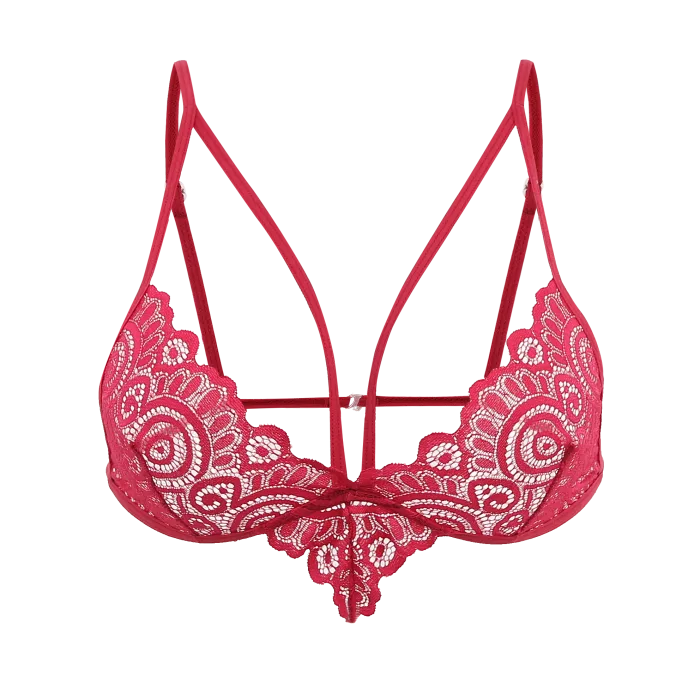 Red Lingerie Bra and G-String Set
