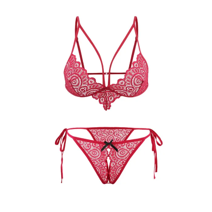 Red Lingerie Bra and G-String Set