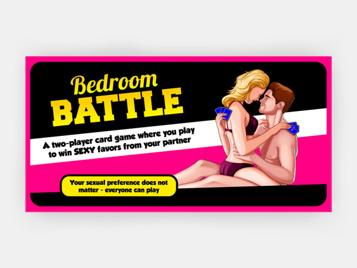 Adult Sexy Nude Couple Bed Games Card