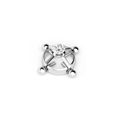 Adjustable stainless steel zircon nipple clip