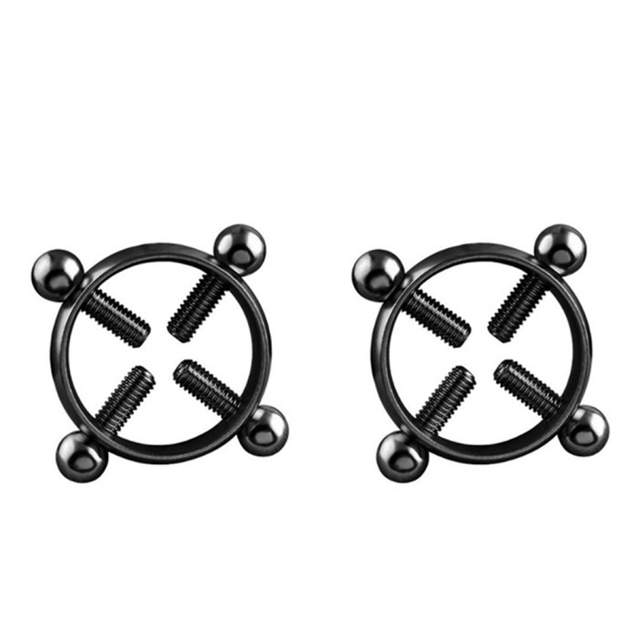 A pair of adjustable stainless steel milk rings