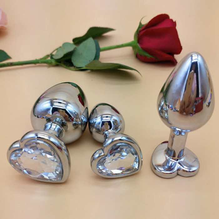 Heart-shaped metal vestibule anal plug