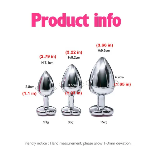 Heart-shaped metal vestibule anal butt plug