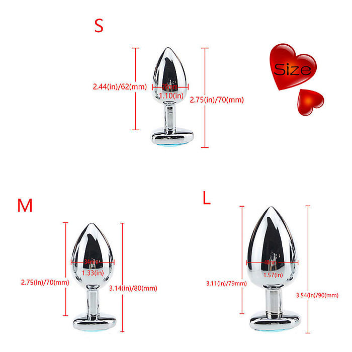 Heart-shaped metal vestibule anal butt plug