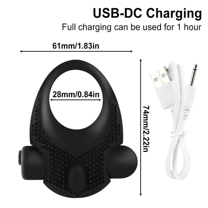 Rechargeable Silicone Vibration Lock Ring